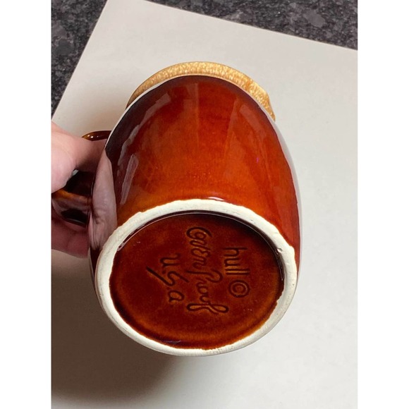 Vintage Hull Oven Proof Brown Drip Creamer Pitcher 4 1/2 in. - Picture 4 of 9